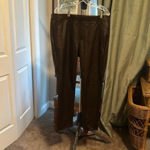 Chocolate colored;vegan leather ,J-Jill pants size Large